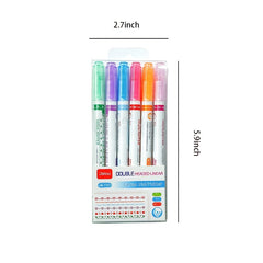 6pcs Double Headed Roller Stamp Watercolor Pens for All Ages