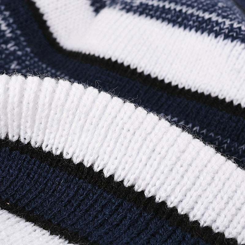 Casual Thickened Warm Knitted Hat Double Layer Jacquard Ear Protection Hat