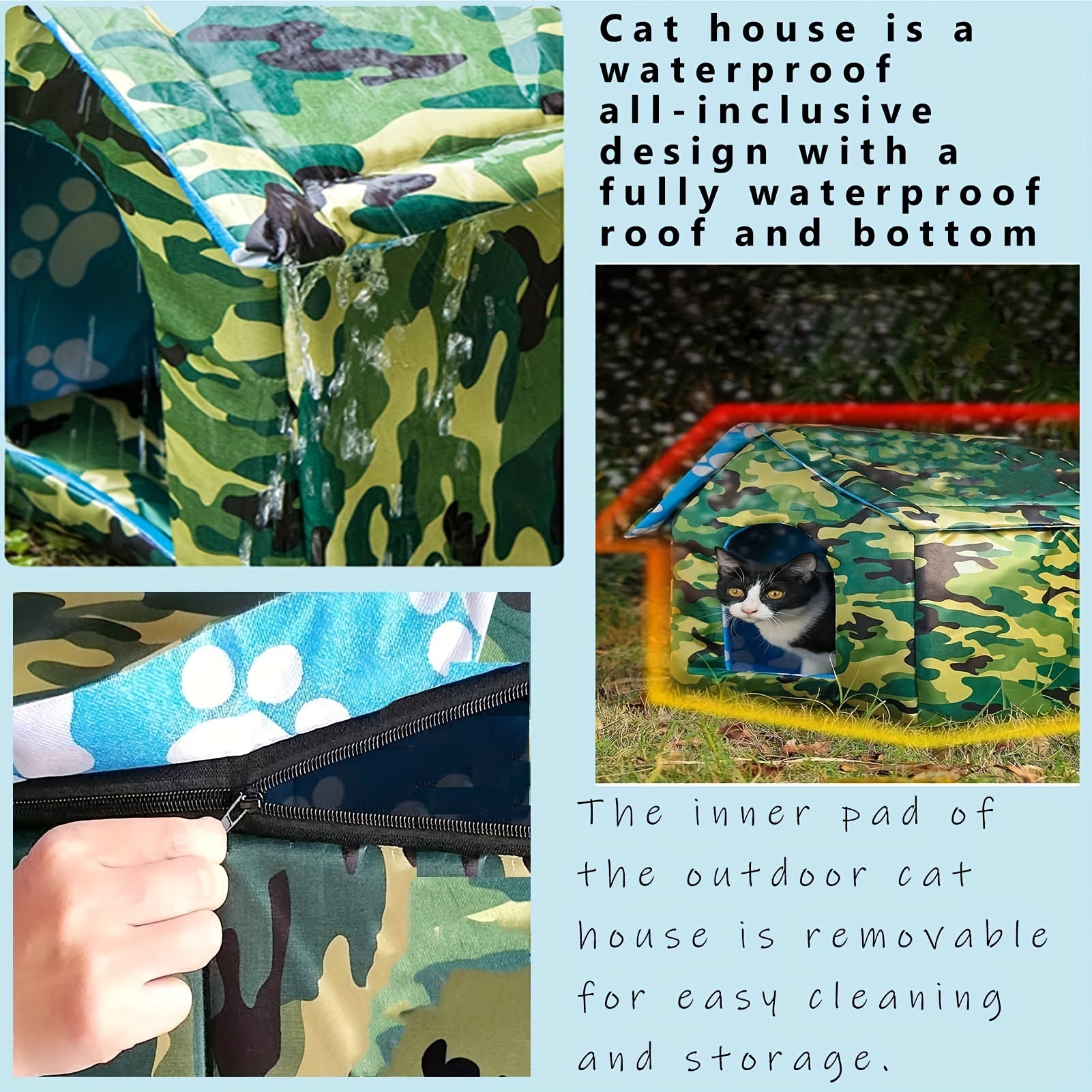 Waterproof Pet Shelter House Tent For Indoor Cats & Small Dogs
