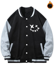Men's Fleece Varsity Jacket Thermal Outerwear Fall