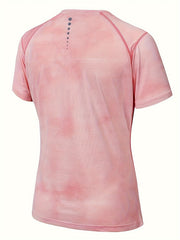 Tie Dye Crew Neck T Shirt Quick Drying Short Sleeve Tee