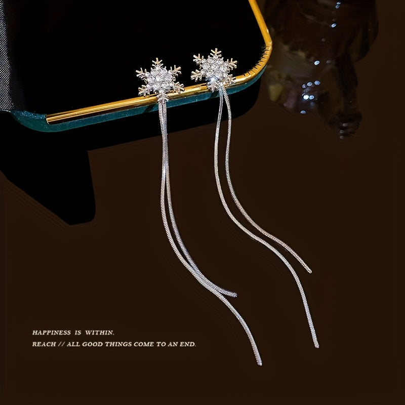 Snowflake Earrings Fringe Temperament Women's Long Earrings