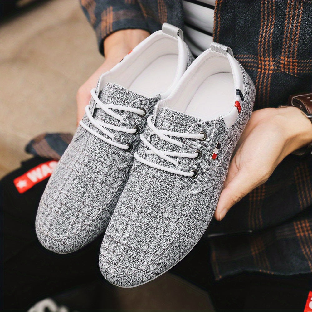 Men's Lace up Loafer Shoes Breathable Lightweight Non slip Slip On Shoes