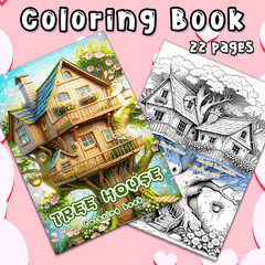 TREE HOUSE Adult Coloring Book - Perfect Gift for Christmas, Birthdays, Friends
