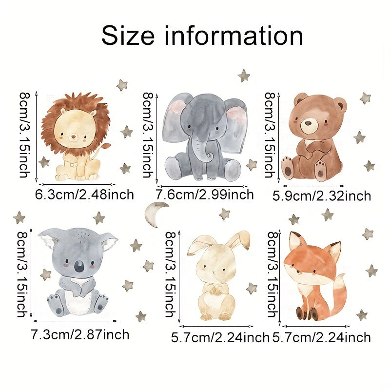 6pcs Animal Switch Stickers Kids Room Decoration