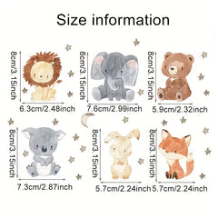 6pcs Animal Switch Stickers Kids Room Decoration