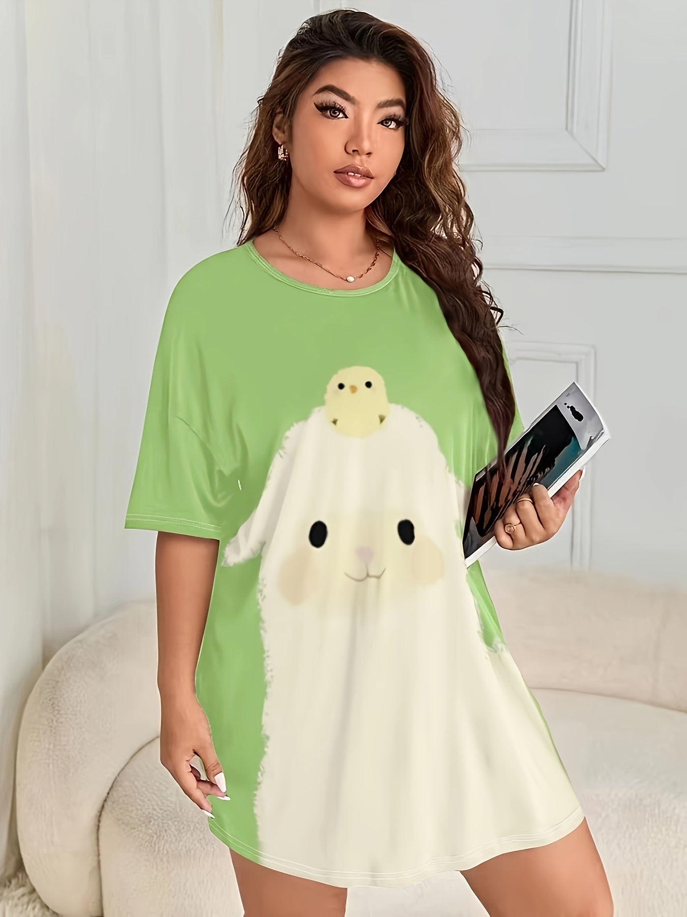 Alpaca & Chicken Print Nightdress