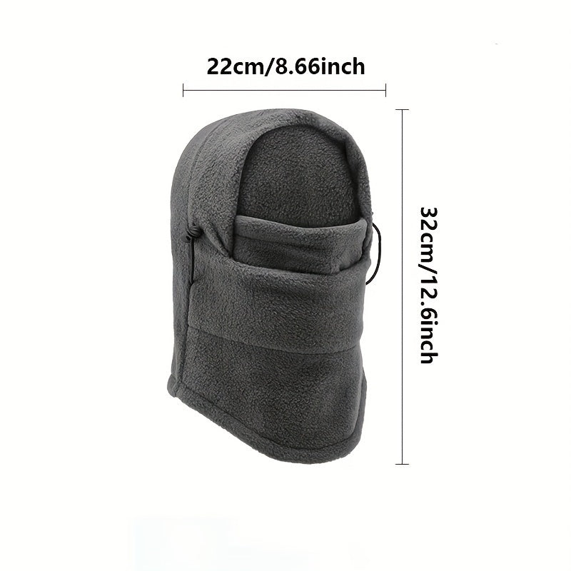 Windproof Fleece Hat with Face Cover for Winter Outdoor Cycling