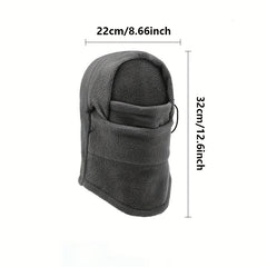 Windproof Fleece Hat with Face Cover for Winter Outdoor Cycling