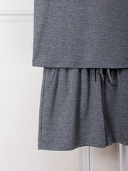 Women's Plus Size Short Sleeve Top & Drawstring Shorts Set