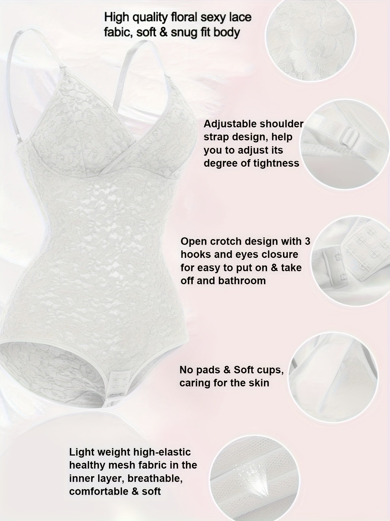 Lace Layered Bodysuit Tummy Control Shapewear