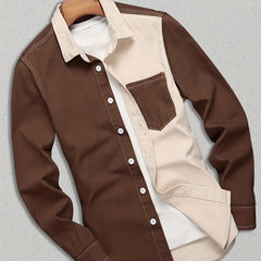 Men's Casual Button Up Long Sleeve Cotton Denim Shirt