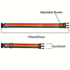 Rainbow Print Adjustable Luggage Strap Cross Belt Travel Essentials
