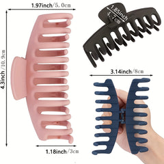 8pcs Large Hair Claw For Women Frosted Shark Claw Non-slip Clip Hair Accessories