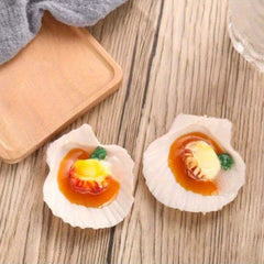 2pcs PVC Garlic Butter Steamed Mussels Realistic Decor