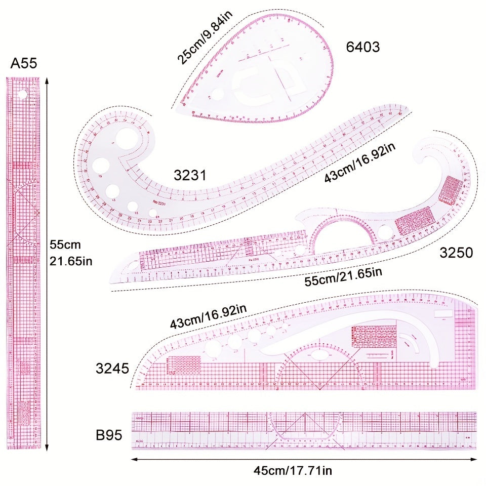 French Curve Ruler Set Sewing Accessories