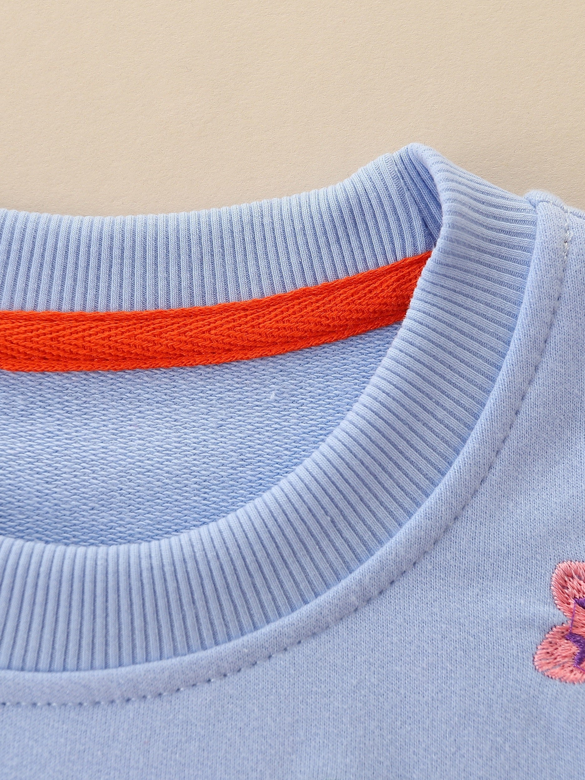 Girls Elephant Embroidery Sweatshirt Long Sleeve Pullover Cotton Tops For Kids