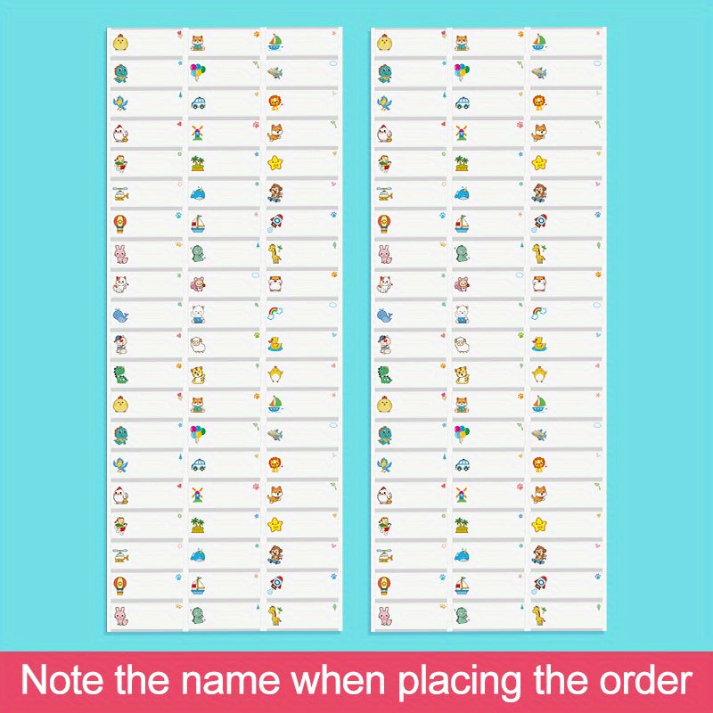 240 Transparent Custom Name Stickers Waterproof MEDIUM Size for Children Label