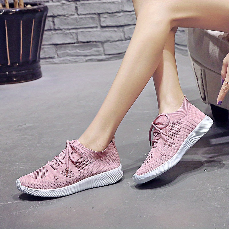 Women's Knitted Sports Shoes Lightweight Low Top Sneakers