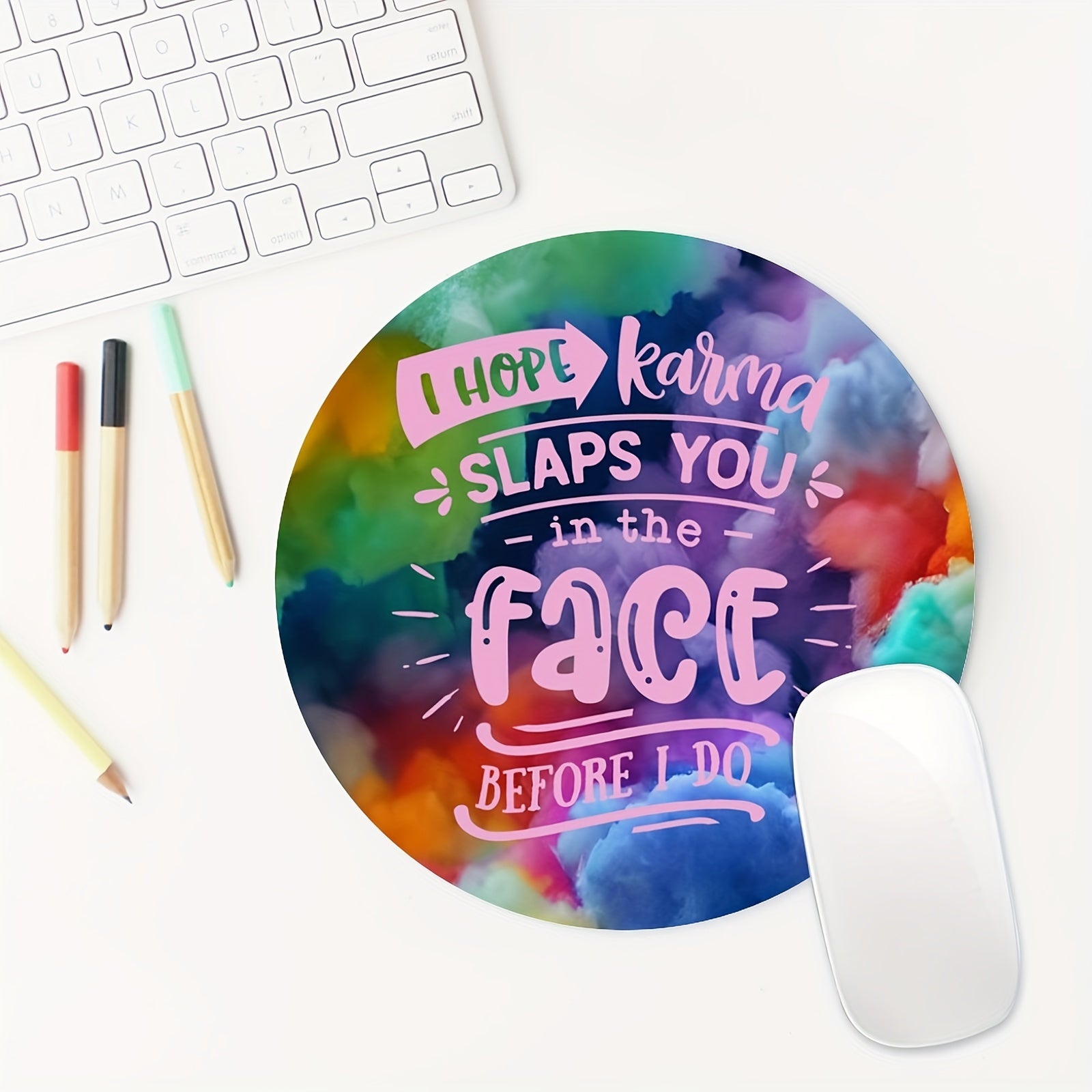 Round Mouse Pad Non Slip Rubber Base Small Size 7 87 X 7 87 X 0 1inch