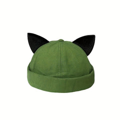 Cat Ears Landlord Hat Brimless Bowler Beanie
