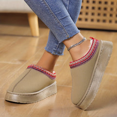 Women's Snow Boots Plush Lined Slip On Winter Warm Slippers