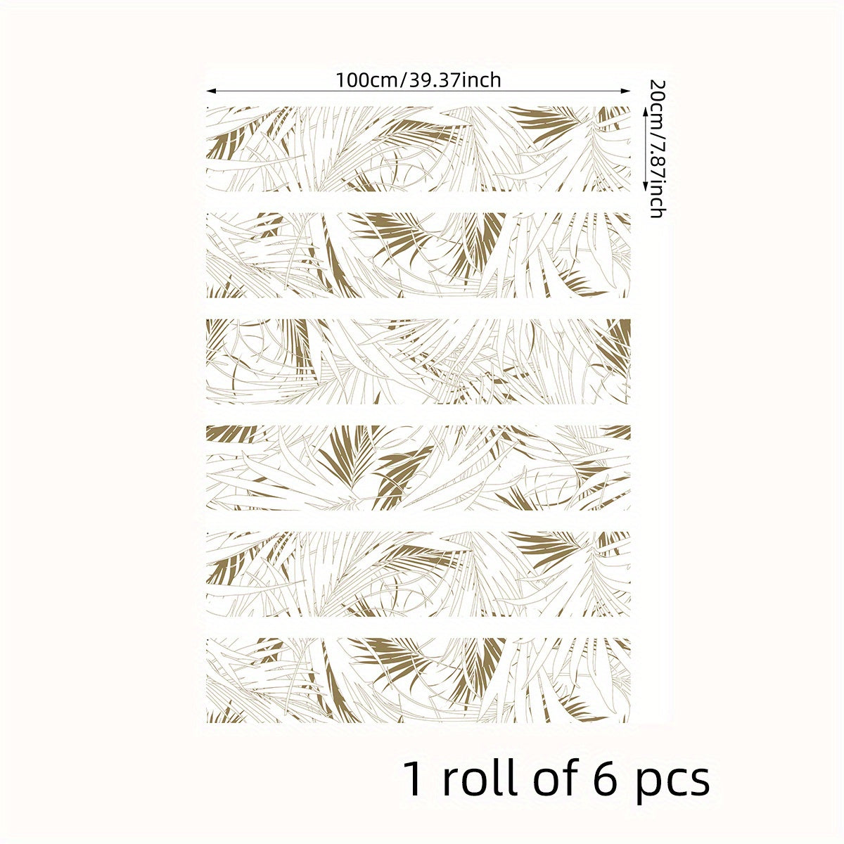 6pcs Tropical Coniferous Watercolor Staircase Sticker Self-adhesive Wallpaper