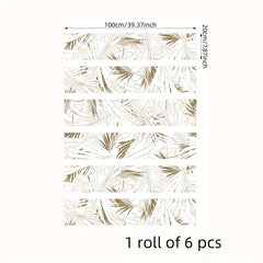 6pcs Tropical Coniferous Watercolor Staircase Sticker Self-adhesive Wallpaper