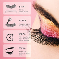 Faux Mink Hair False Eyelashes Little Devil 16mm Natural Look 10 Pairs