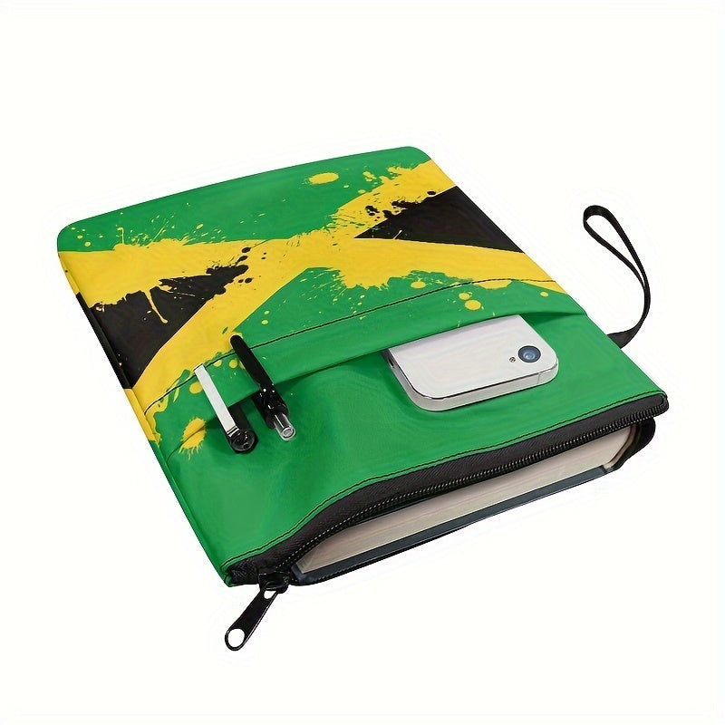 Jamaican Flag Book Sleeve With Zipper Book Protector Paperback Book Cover
