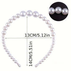Kids Large Pearl Headband French Mori Beaded Hairpin