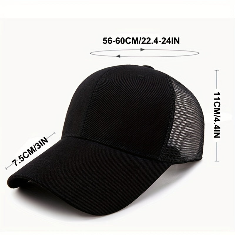 Solid Mesh Baseball Caps For Men Women Ponytail Cotton Snapback Cap Unisex Summe