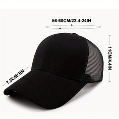 Solid Mesh Baseball Caps For Men Women Ponytail Cotton Snapback Cap Unisex Summe