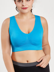 5 Pack Plus Size Bra Set Women's Plus Solid Ruched Breathable Bra 5pcs Set