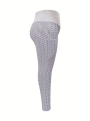 Colorblock Honeycomb Pattern High Rise Leggings