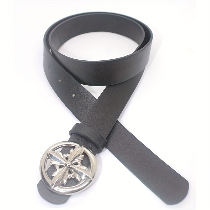 Hollow Out Buckle Belt Vintage PU Leather Jeans Belt Women