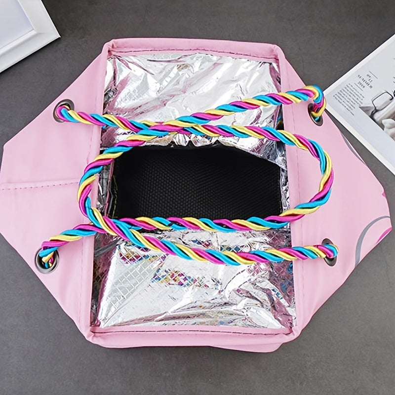 Cartoon Print Bath Basket Large Capacity Waterproof Handbag
