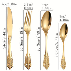 Modern Stainless Steel Cutlery Set, 24pcs