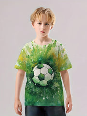 Splash Ink Football 3D Print Boys Meaningful T Shirt