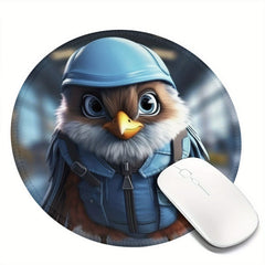 Bird Pattern Round Mouse Pad 20x20cm for Home & Office Use