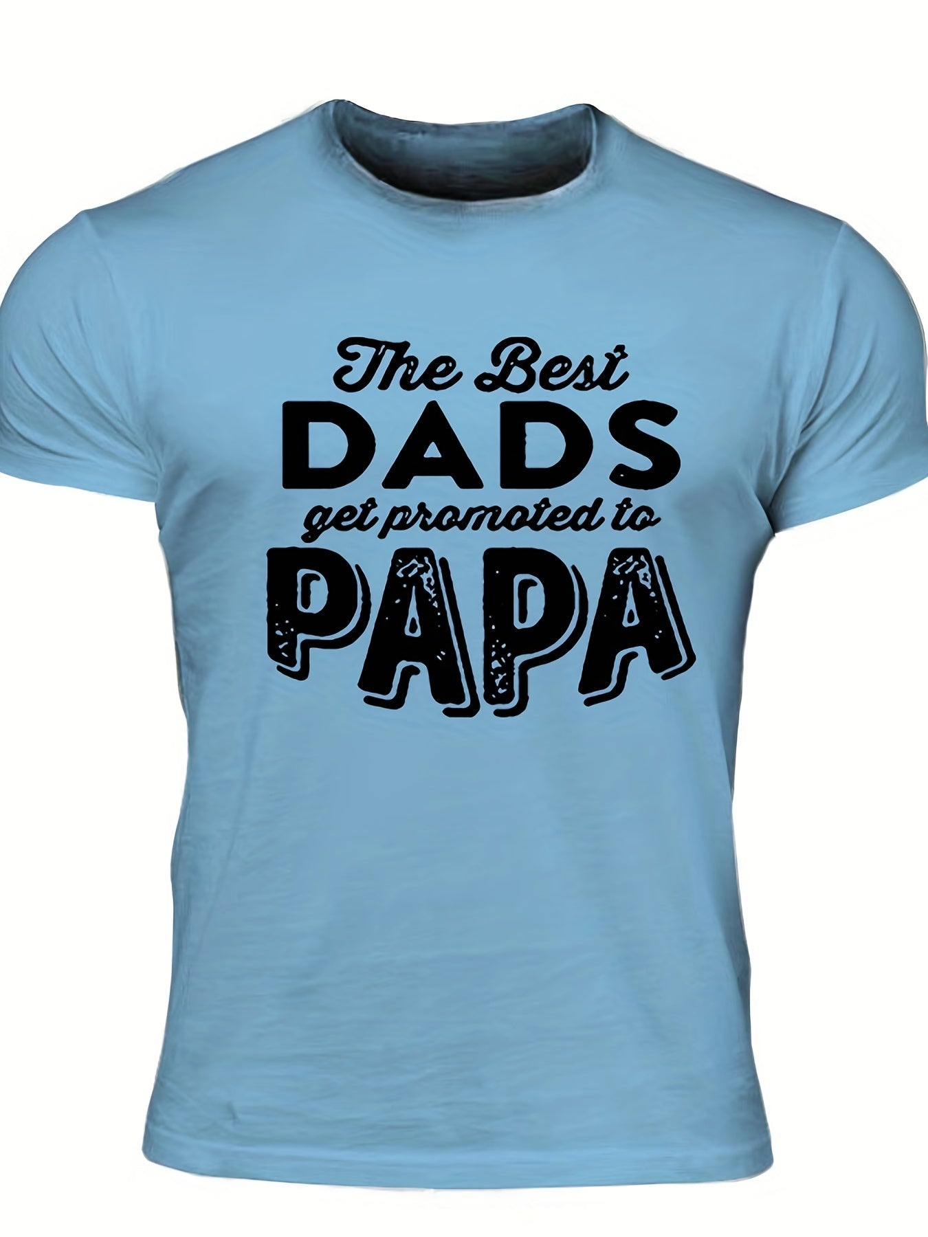 Papa Men's Letter Print T-shirt Casual Comfy Crew Neck Tee