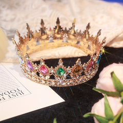 Colorful Zircon Crown Princess Crown for Girls