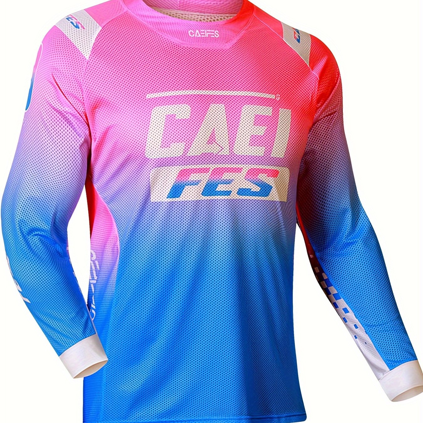 Fluorescent Mesh Long Sleeve Motorcycle T-Shirt