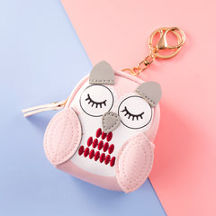 Mini Owl Coin Purse Zipper Faux Leather Storage Bag