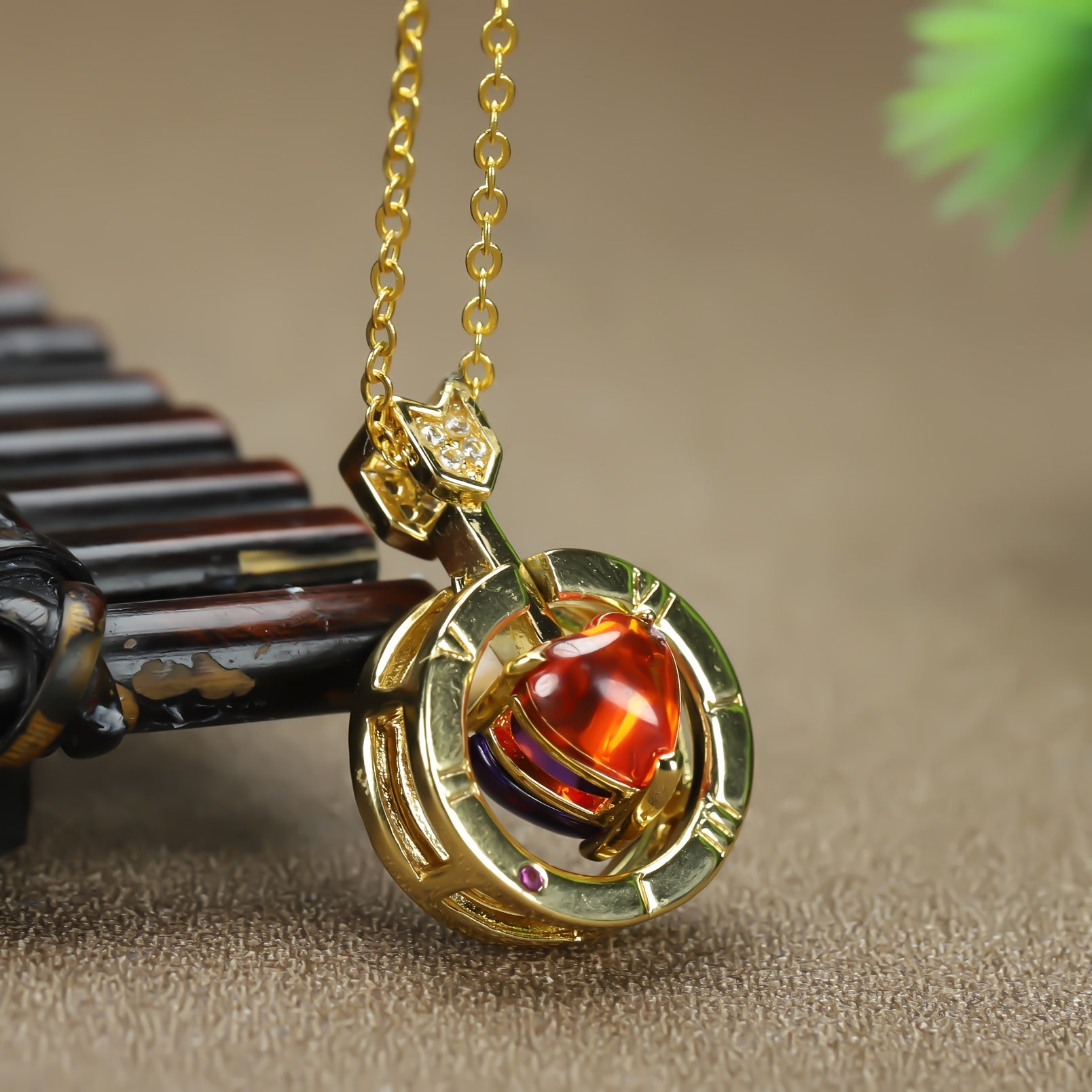 Cupid Heart Pendant Agate Love Gift Men Birthday Present