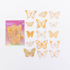 Pack of 45 Retro Journal DIY Stickers PET Bronzing Laser Sticker Packs