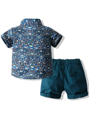 Boys Lotus Outfit Shorts & Shirt Short Sleeves Casual Summer Kids Clothes