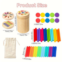 Wooden 3 in 1 Sorting Cup Sorting and Counting Game