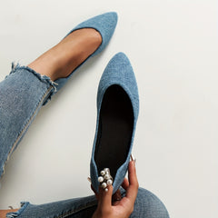 Women's Pointed Toe Slip On Canvas Shoes