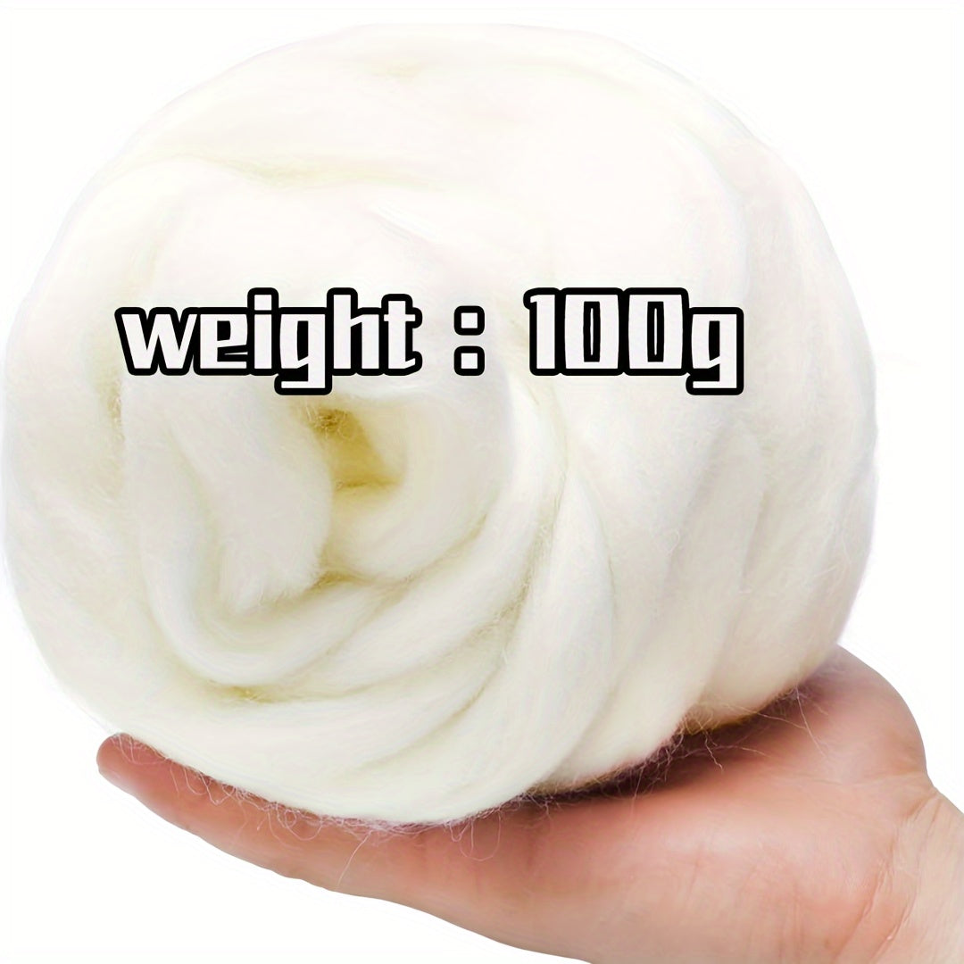 100g Fiber Roving Wool Top Wool Felting Supplies Chunky Yarn Spinning Wool